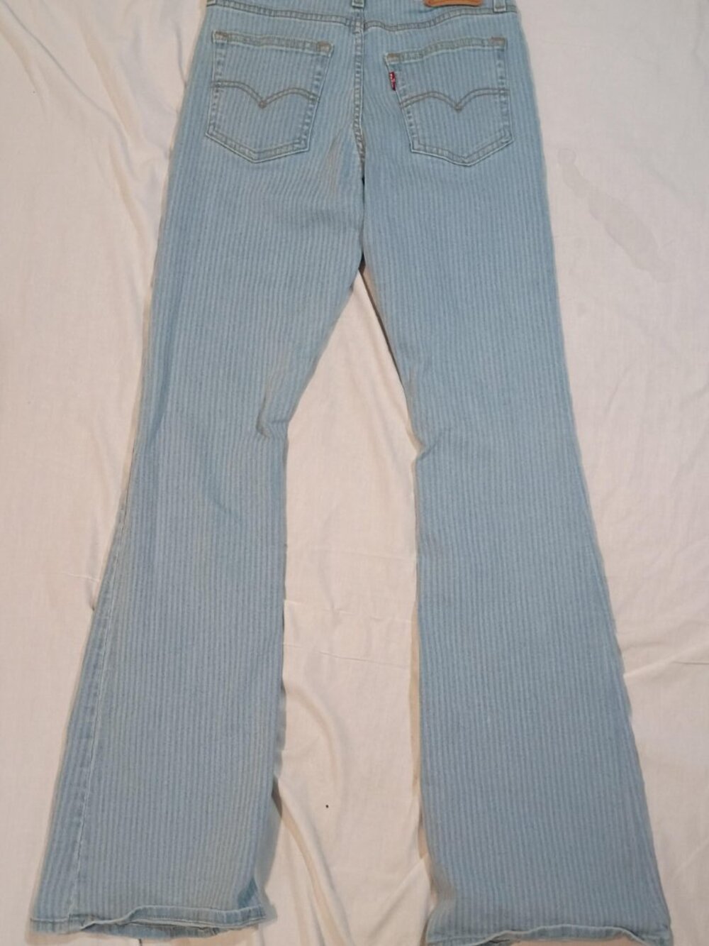 Levi's/Jeans/Womens 27/Light Wash/726 High Rise Flare Vertical Stripe Y2K Denim - Picture 8 of 8
